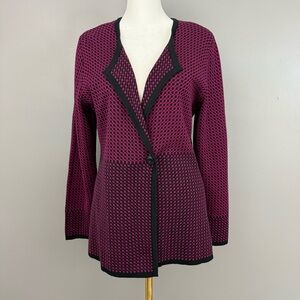 NWOT Pendleton Retro Preppy Statement Knit Cardigan Sweater Petite Medium